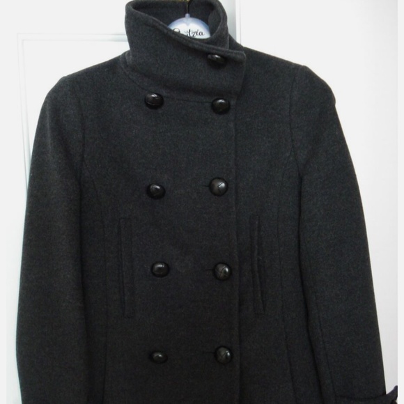 Aritzia T. Babaton Howell Wool Cashmere Double Breast High Collar Peacoat XXS - Picture 4 of 13